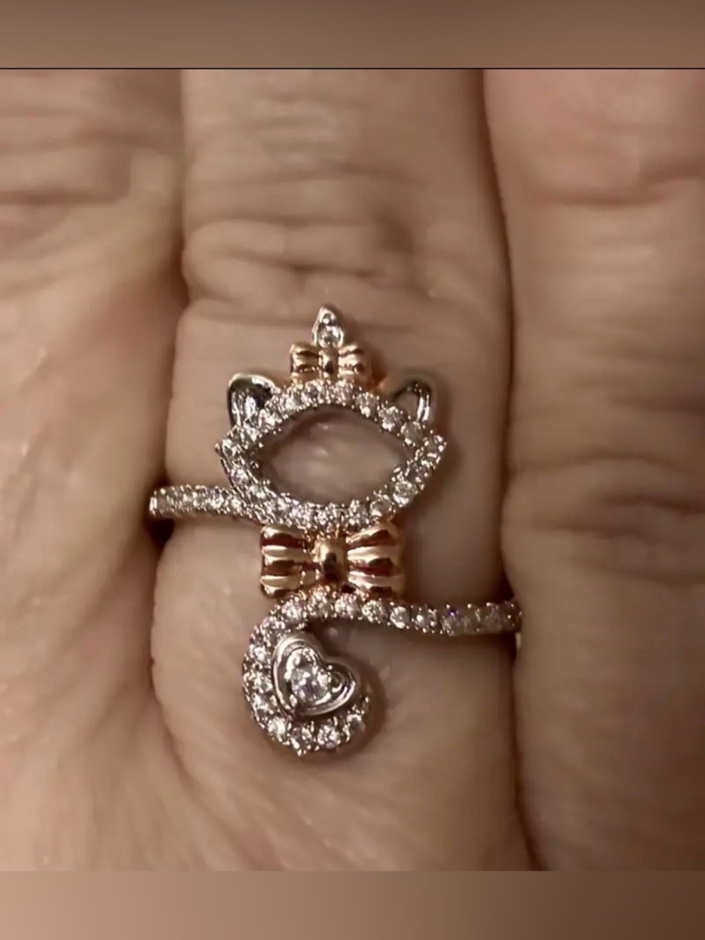😸 Marie from Disney’s Aristocats Sterling Silver Cat Ring - Picture 7 of 16